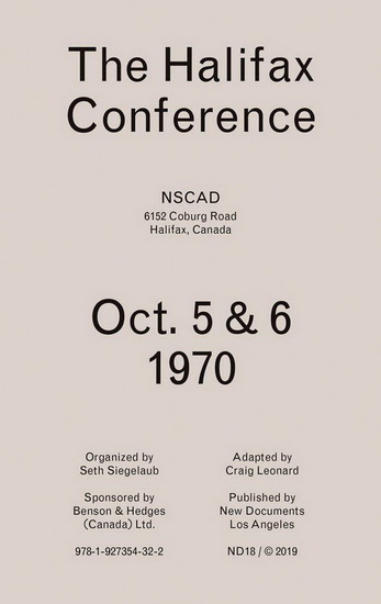 The Halifax Conference - SETH SIEGELAUB