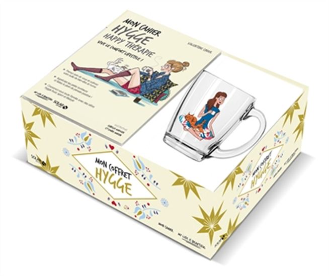Coffret mon cahier hygge : happy thérapie (livre + tasse) - VALENTINE CINIER