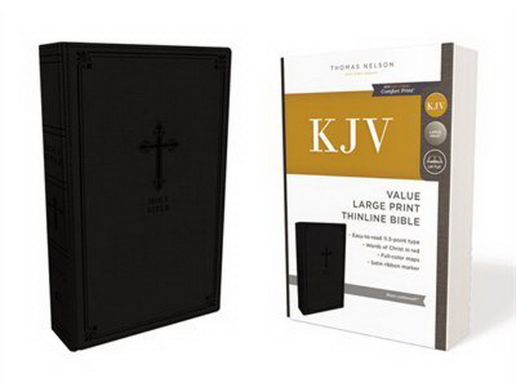 KJV, Value Thinline Bible, Large Print, Leathersoft, Black, Red Letter Edition, Comfort Print - COLLECTIF