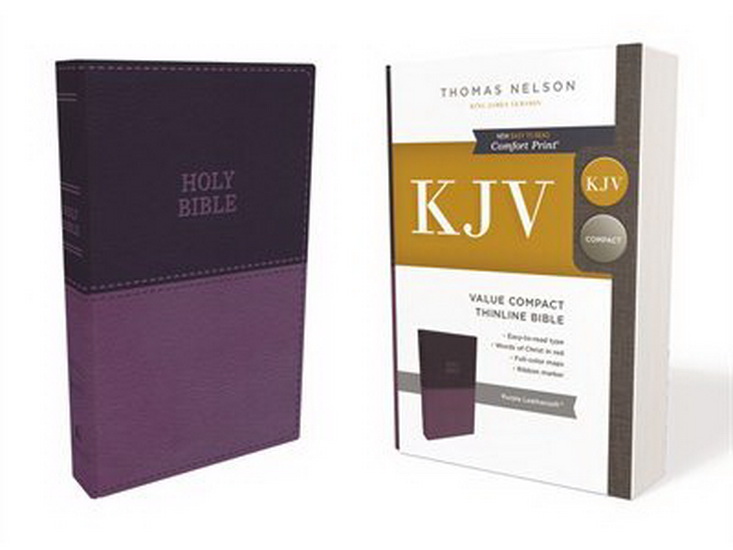 KJV, Value Thinline Bible, Compact, Leathersoft, Purple, Red Letter Edition, Comfort Print - COLLECTIF