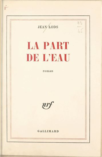 La part de l'eau - JEAN LODS