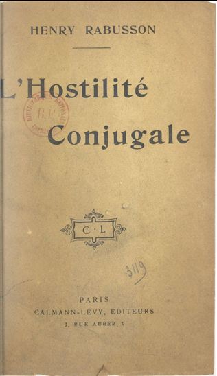 L'hostilité conjugale - HENRY RABUSSON