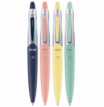 Stylo bille Capsule argent 1.00mm encre bleue 4AS