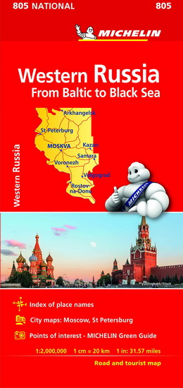 Michelin Western Russia Road and Tourist Map 805 : From Baltic to Black Sea - COLLECTIF