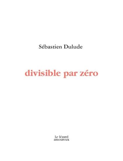 Divisible par zéro - SÉBASTIEN DULUDE