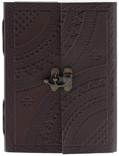 Journal blanc en cuir embossé 144p