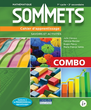 Sommets : mathématique : 1er cycle, 2e secondaire : cahier d'apprentissage : combo (version imprimée et numérique) - COLLECTIF