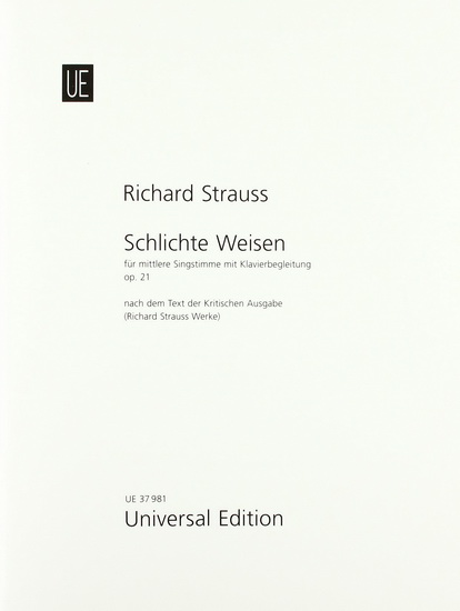 Schlichte Weisen (Voix Moyenne & Piano) - RICHARD STRAUSS