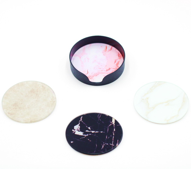 Ens. 4 sous-verres Marbre