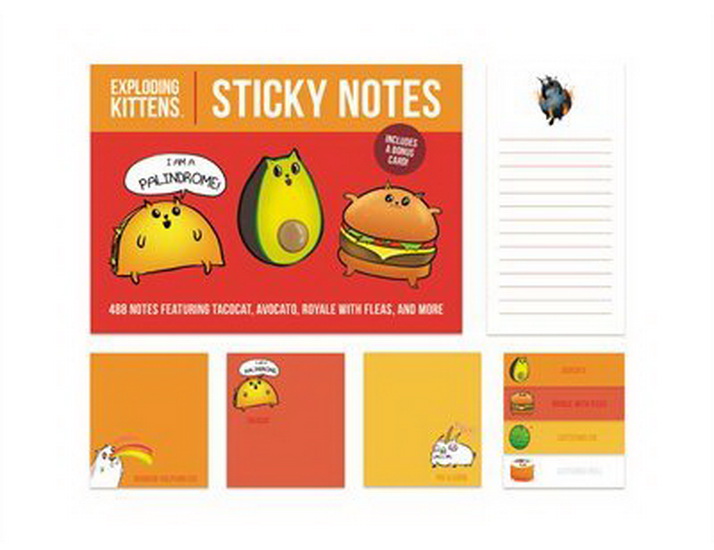 Exploding Kittens Sticky Notes : 488 Notes Featuring Cattermelon Taco Cat Avocato and More - COLLECTIF