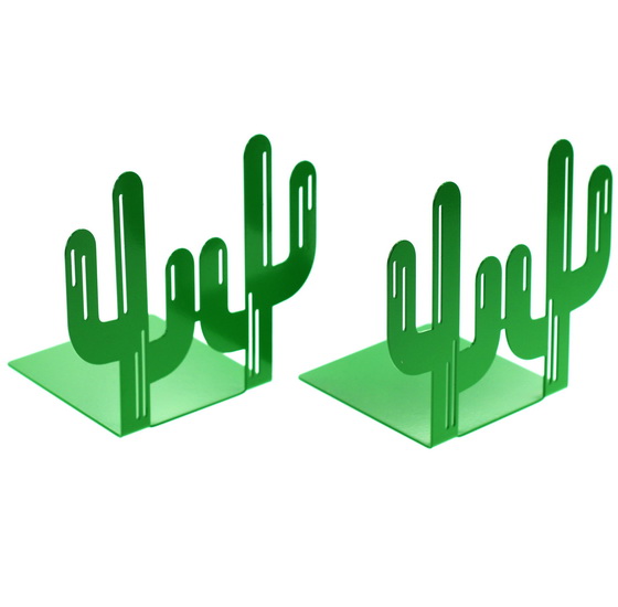 Ens. 2 appui-livres cactus verts