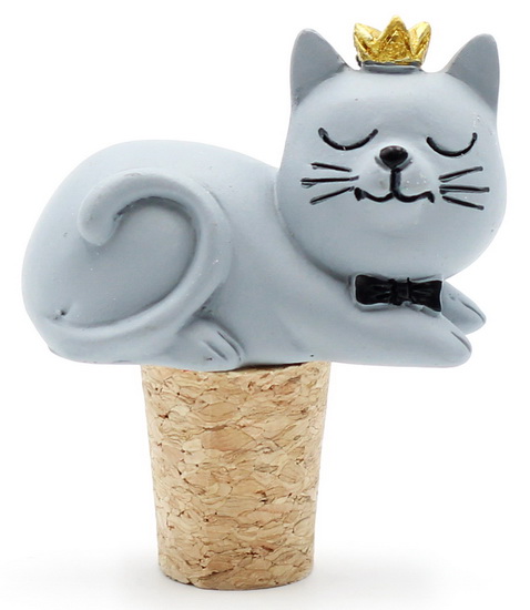 Bouchon à vin chat avec couronne