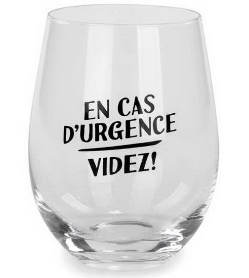 Verre à vin sans pied - En cas d'urgence