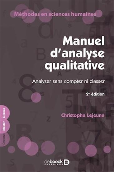 Manuel d&#39;analyse qualitative - CHRISTOPHE LEJEUNE