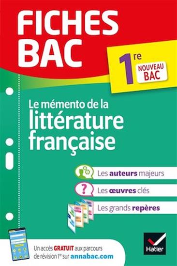 Fiches bac Mémento de la littérature française 1re - HÉLÈNE POTELET