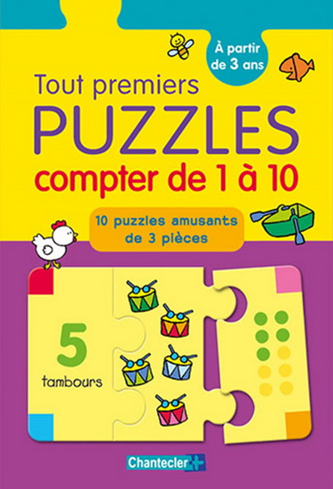 Tout premiers puzzles : compter de 1 à 10 : 10 puzzles amusants de 3 pièces - ANITA ENGELEN