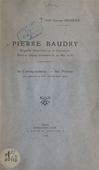 Pierre Baudry - GEORGES GROSSIER