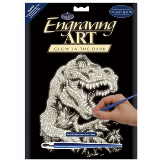 Gravure brille dans le noir Tyrannosaure