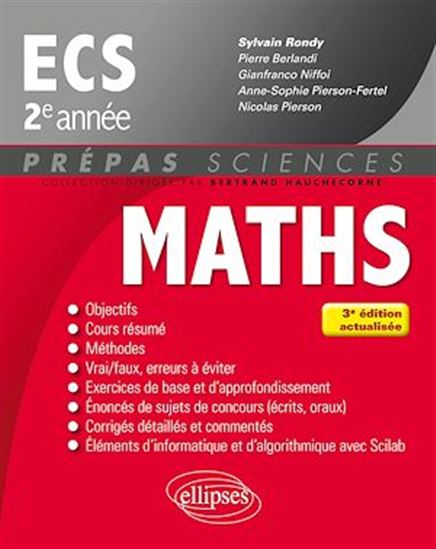 Mathématiques ECS 2e année - 3e édition actualisée - PIERRE BERLANDI - GIANFRANCO NIFFOI - PI