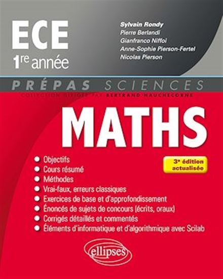 Mathématiques ECE 1re année - 3e édition actualisée - PIERRE BERLANDI - GIANFRANCO NIFFOI - PI