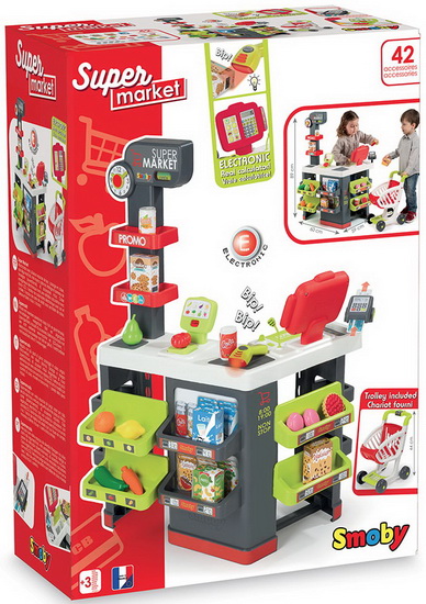 Chariot Jouet Enfants Supermarché Avec Fruits Légumes Et Accessoires