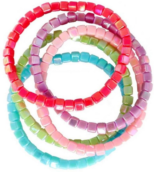 Bracelet de pierres teintées multicolres 5 pcs