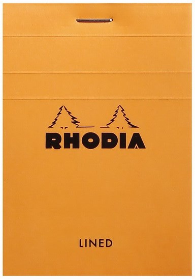 Bloc agrafé Rhodia #11 ligné 7.4x10.5cm 80 feuilles Orange