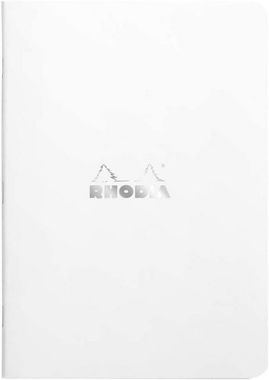 Cahier piqué Rhodia ligné 96p 14,8x21cm Blanc