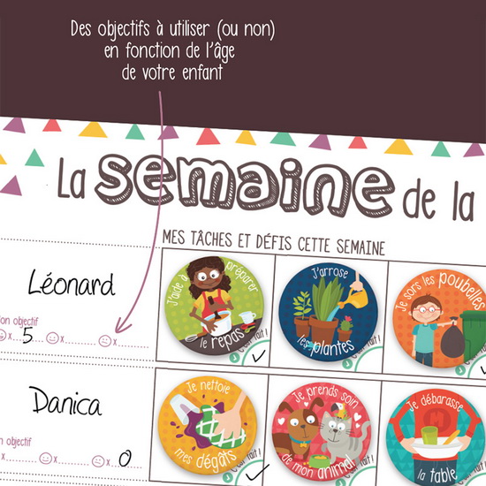 Organisateur familial Une semaine à la fois (horizontal)