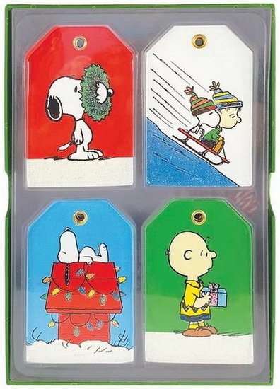 Pqt 24 étiquettes cadeaux Snoopy