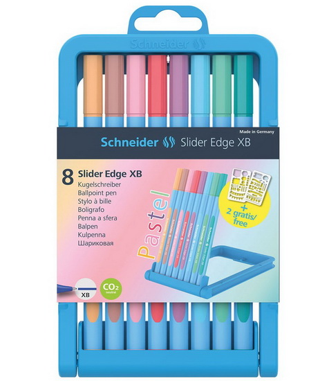 Ens. 8 stylos bille Edge Pastel pointe large