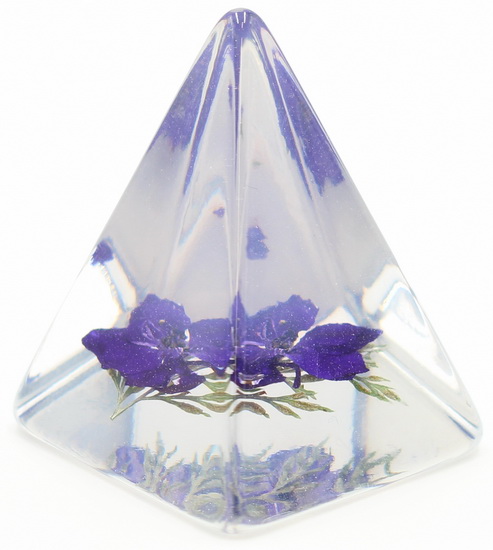 Presse papier Pyramide Fleurs bleues