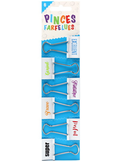 Ens. 6 pince Positif Bleu