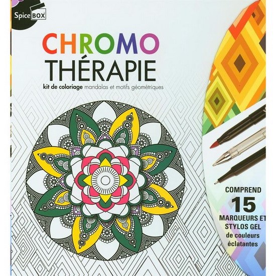 Chromo thérapie : kit de coloriage mandalas et motifs géométriques - COLLECTIF