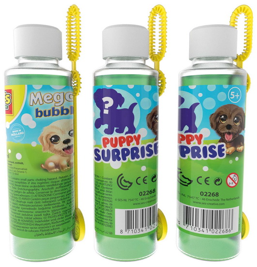 Mega bubbles avec chiot surprise