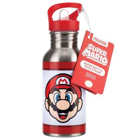 Bouteille réutilisable avec paille Super Mario