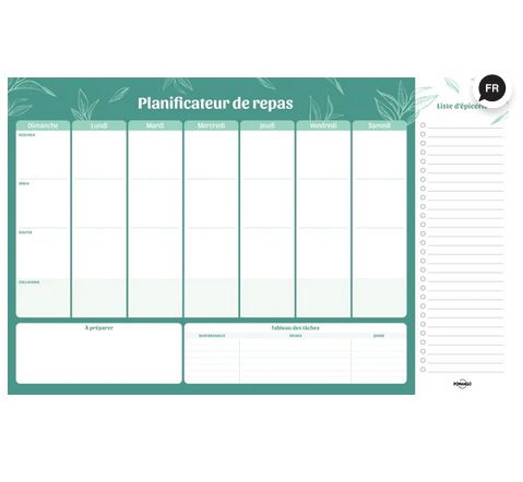 planificateur de menus (52 semaines de planification) - Organise