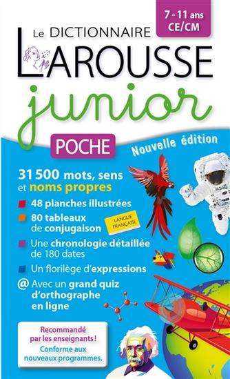 Le Dictionnaire Larousse junior poche, 7-11 ans, CE-CM N. éd. - COLLECTIF