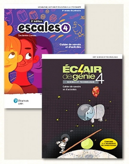 Combo Escales et Éclair de génie : cahier de savoirs et d&#39;activités 4 + Ensembles numériques - ÉLÈVE (12 mois) 2e éd. - COLLECTIF
