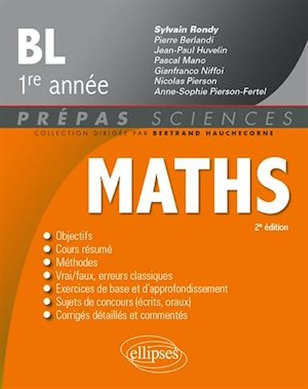 Mathématiques - BL 1re année - 2e édition - SYLVAIN RONDY (COORD.)
