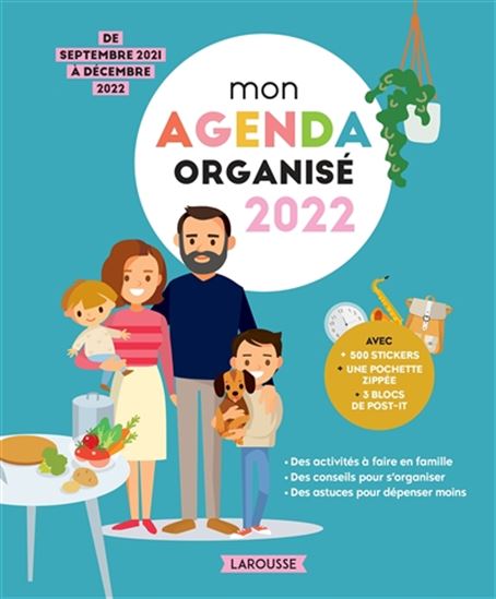 Mon agenda organisé 2022 : de septembre 2021 à décembre 2022 - COLLECTIF