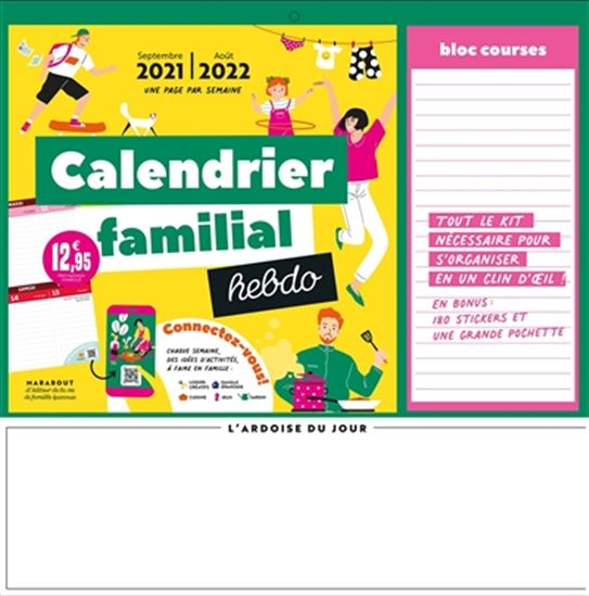 Calendrier familial hebdo : 2021-2022 - COLLECTIF