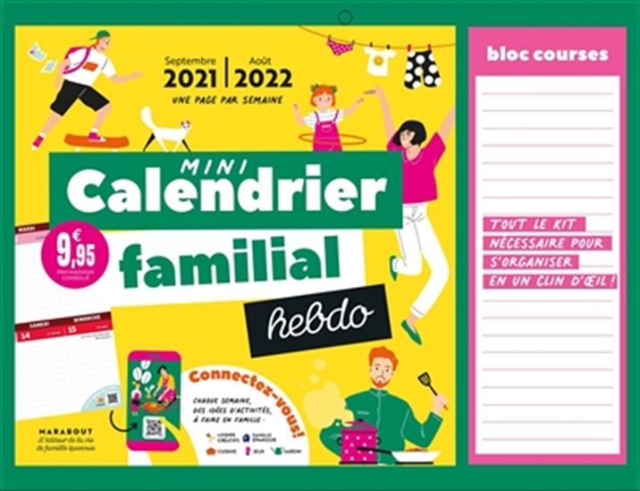 Mini calendrier familial hebdo : septembre 2021-août 2022 - COLLECTIF