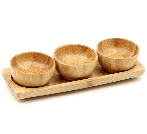 Ens. de 3 bols avec sous-plat