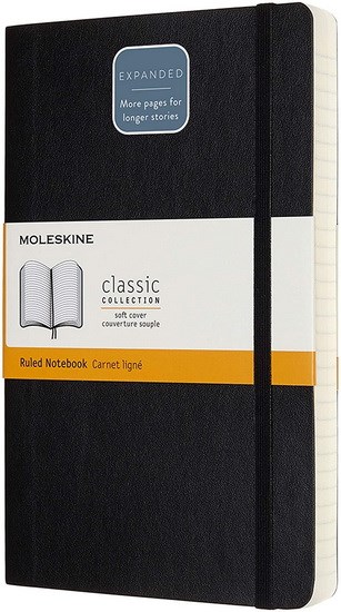 Carnet Classic ligné Large Souple Noir 400p
