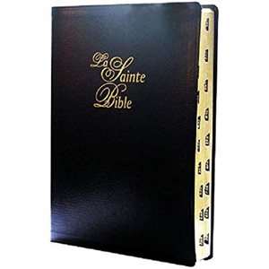 La Sainte Bible Louis Segond, gros caractères, Paroles de Jésus en rouge, cuir noir, avec onglets - COLLECTIF