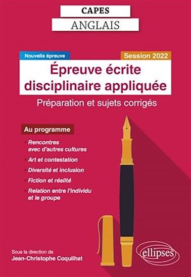 CAPES Anglais. Épreuve écrite disciplinaire appliquée. Session 2022 - JEAN-CHRISTOPHE COQUILHAT