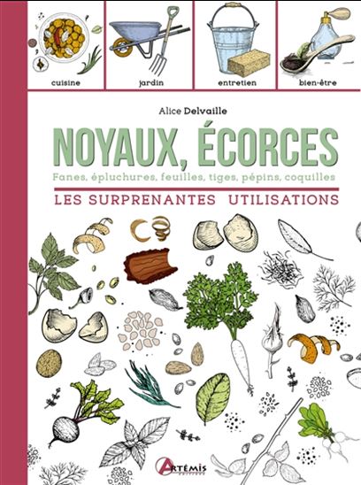 Noyaux, écorces : les surprenantes utilisations : fanes, épluchures, feuilles, tiges, pépins, coquilles - ALICE DELVAILLE