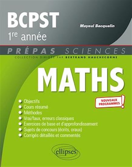 Mathématiques BCPST 1re année - Programme 2021 - MAYEUL BACQUELIN