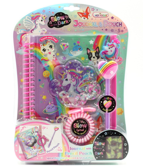 Ens. Journal brille dans le noir Licorne